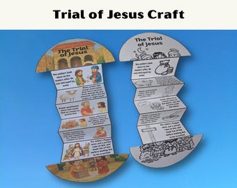 Trial of Jesus Before Pilate Easter Accordion Folding Surprise Bible Craft (Digital Download)