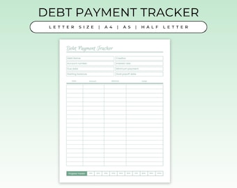 Debt Payment Tracker Printable