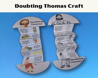 Doubing Thomas Resurrection Accordeon vouwen Surprise Bible Craft (digitale download)