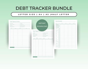 Debt Tracker Printable Bundle – Payment, Payoff, & Snowball (Digital Download)