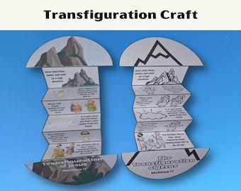 The Transfiguration of Jesus Accordion Folding Surprise Bible Craft (Digital Download)