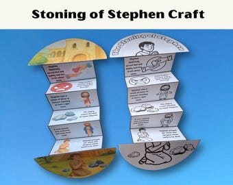 Stoning of Stephen Accordion Folding Surprise Bible Craft (Digital Download)