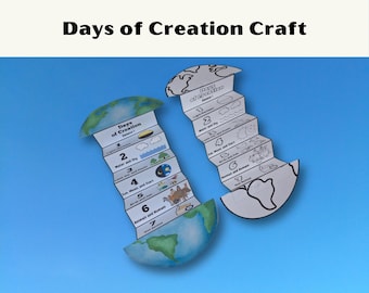 Days of Creation Genesis 1 Accordion Folding Surprise Bible Craft (Digital Download)