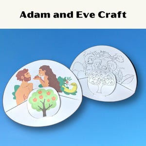 Adam and Eve in the Garden of Eden Diorama Bible Craft (Digital Download)