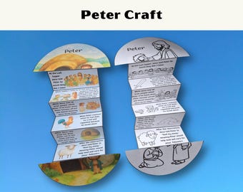 Peter at the Crucifixion and Resurrection, Peter Denies Christ Accordion Folding Surprise Bible Craft (Digital Download)