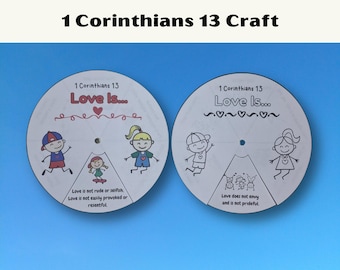 Love Is 1 Corinthians 13 Spinning Wheel Bible Craft (Digital Download)