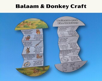 Balaam and the Donkey Accordion Folding Surprise Bible Craft (Digital Download)