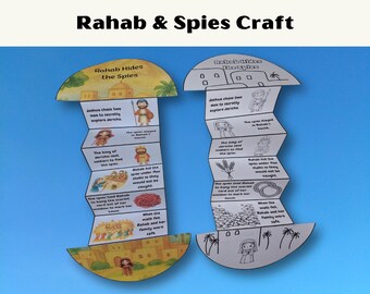 Rahab Hides the Spies Accordion Folding Surprise Bible Craft (Digital Download)
