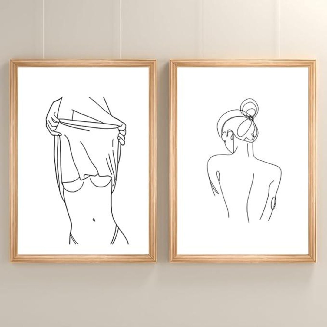 Minimalist Female Line Art Print, 3 Piece Set (digital Download) - Etsy