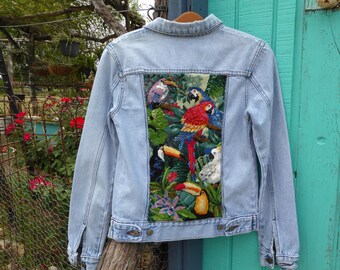 Tropical Jean Jacket - Etsy