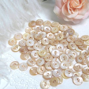 Pink Mother of Pearl Vintage Buttons: 13mm Natural Shell, 2-Hole (15ct/25ct)