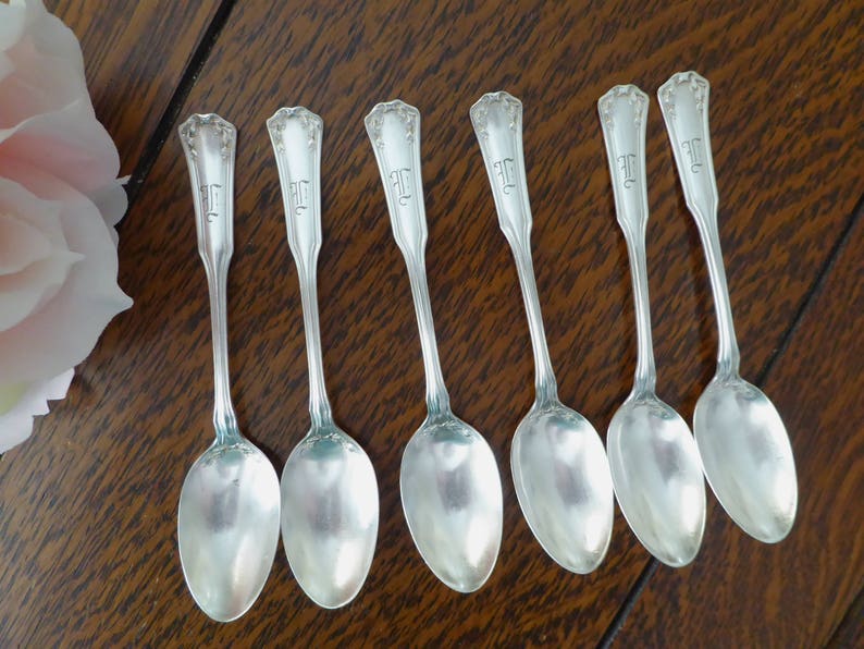 Antique 1835 R. Wallace Laurel Tea Spoons Silverplate SIX 5  Etsy