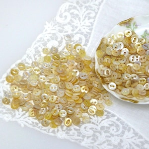5mm-3/16&quot; Mixed Amber & White Tiny Mother Of Pearl Vintage Real Shell Buttons, Tiny &quot;Cat Eye&quot; MoP Buttons 15ct/200ct FUN LOW PRICE !!!