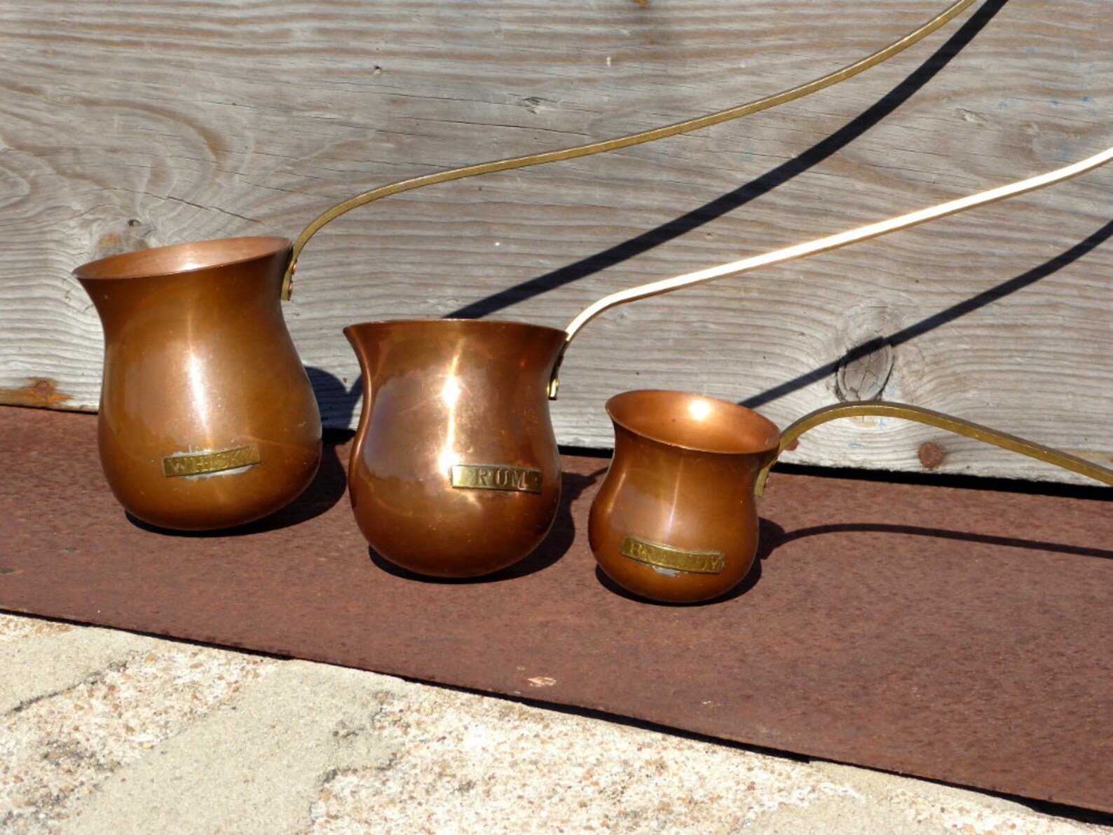 Copper Brass Drink Warming Ladles Whiskey Rum Brandy Warmer Etsy