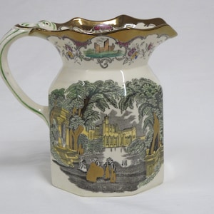 Lrg Fenton Jug Leeds Mason&#39;s Ironstone 40oz Pitcher, 40 Oz Fenton Jug Leeds by Mason&#39;s Lusterware Ironstone Leeds England, Mason&#39;s Leeds Jug