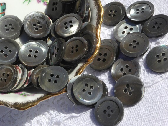 Authentic Antique Dark Colored Pearl Buttons
