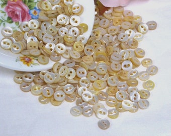 5mm-3/16" White Tiny Mother Of Pearl Fish Eye Vintage Buttons, Smallest "Cat Eye" MoP White Sewing Buttons (15ct/200ct) FUN LOW PRICE !!!