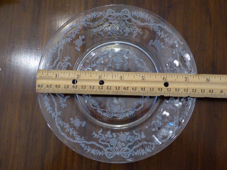 8 FOSTORIA ROMANCE Etched Glass Salad Plates 7.5 Etsy