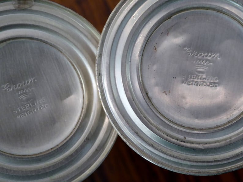 Crown Sterling Salt /& Pepper Weighted plus Glass Inserts
