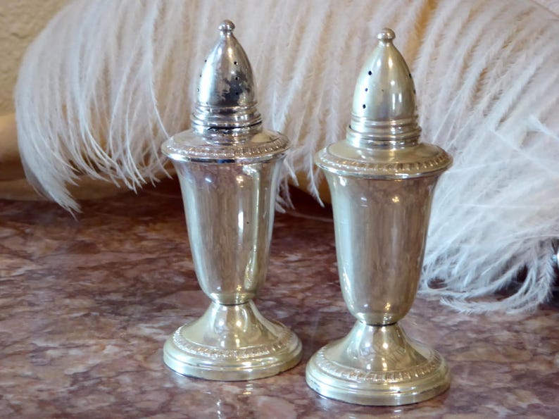 Crown Sterling Salt /& Pepper Weighted plus Glass Inserts