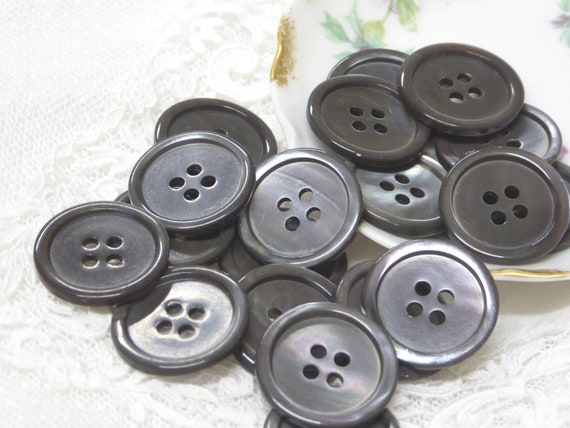Authentic Antique Dark Colored Pearl Buttons