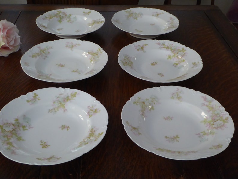 Vintage Bretagne Haviland Limoges 6 Large Soups \u00d8P Haviland Limoges Bretagne 6 Large Rim Soup Bowls Bretagne Haviland Limoges Porcelain