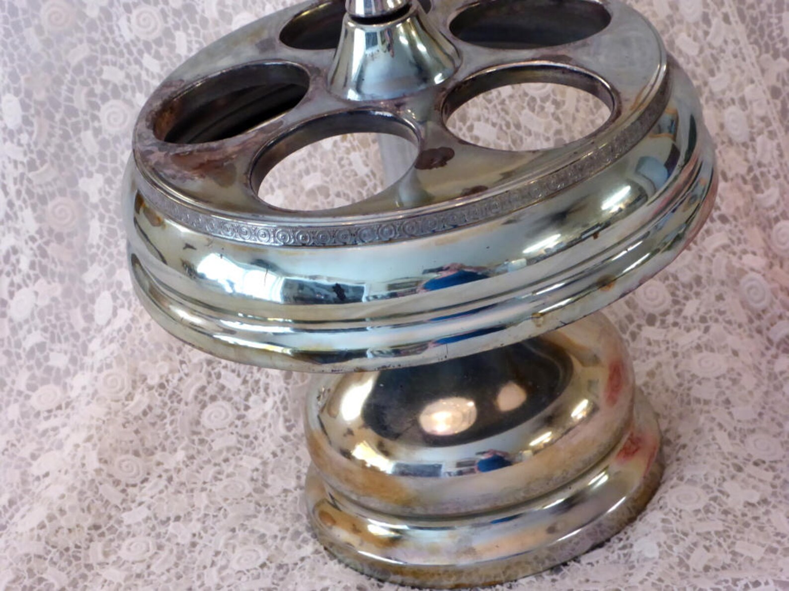 Silver Plate Cruet Condiment Bottle Holder Pelton Bros & Co Etsy