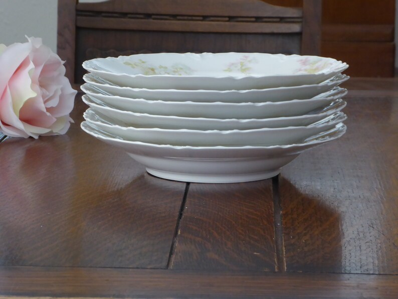 Vintage Bretagne Haviland Limoges 6 Large Soups \u00d8P Haviland Limoges Bretagne 6 Large Rim Soup Bowls Bretagne Haviland Limoges Porcelain