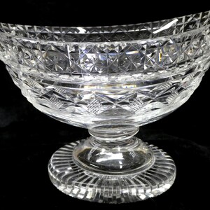 Antique Glass Footed Compote, Cut Glass Compote on Pedestal, Cut Glass Compote that Rings Like Crystal