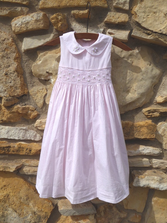 Vintage 3T Laura Ashley Pink Cotton Mix Dress with