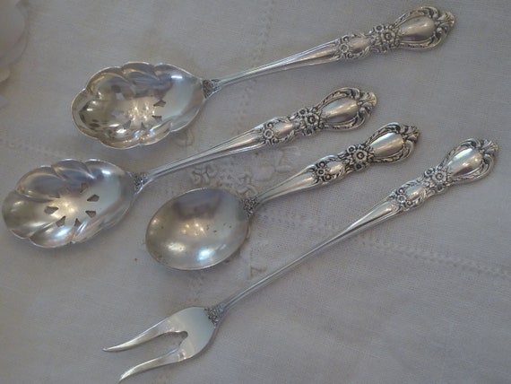 Vintage 1847 Rogers Bros Silverplate Baby Spoon, Pickle Fork