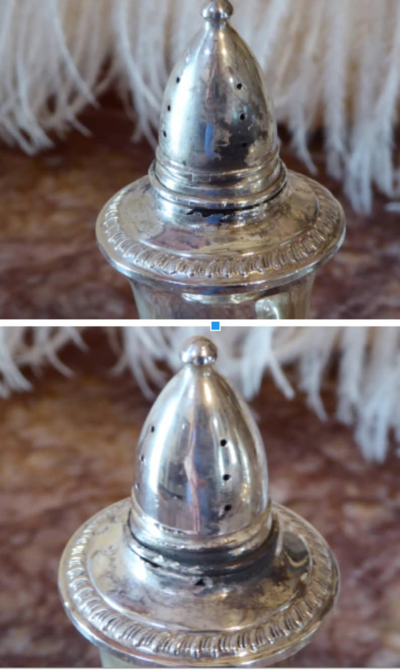 Crown Sterling Salt /& Pepper Weighted plus Glass Inserts