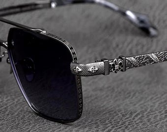 Gafas de sol ligeras de titanio, gafas unisex de estilo vintage para hombre y mujer, gafas de sol de moda 69