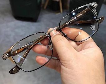 Lightweight Pure Titanium Glasses Frames, Unisex Vintage Style EyeGlasses for Men and Women, Fashion Eyewear 022