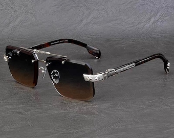 Monturas de gafas de sol polarizadas de titanio puro, gafas unisex de estilo vintage para hombre, gafas de sol de moda, gafas de sol para hombre 80