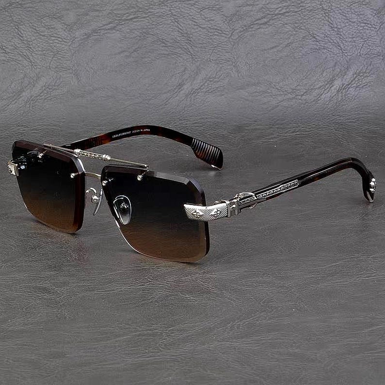 Monturas de gafas de sol polarizadas de titanio puro, gafas unisex de estilo vintage para hombre, gafas de sol de moda, gafas de sol para hombre 80 Silver