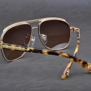 Monturas de gafas de sol de titanio, gafas de sol de montura llamativa para hombre, gafas de estilo vintage para hombre, gafas de sol de moda, gafas de sol para hombre 86 imagen 9