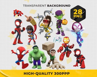 Spidey and his Amazing Friends PNG Clipart, Superhero clipart, Superhero PNG, Spidey iron on printable, Spidey and his Amazing Friends shirt
