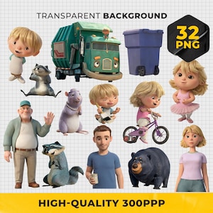 Trash Truck PNG, Trash Truck Cake Topper, Digital file