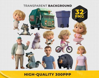 Trash Truck PNG, Trash Truck Cake Topper, Digital file