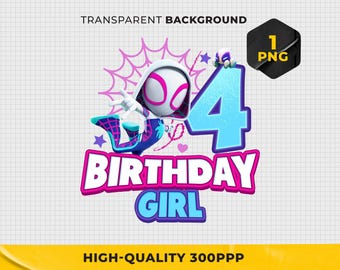 Spidey and His Amazing Friends png 4th Birthday Girl, Superhero PNG, Spidey, Printable Spidey shirt design, Design Shirt, Instant Download