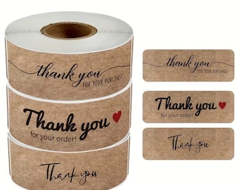Thank You for Your Order” Kraft Paper Sealing Stickers – 120 PCS