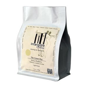 Kenya Peaberry Coffee Light Roast - The Green Ray 12oz Bag with Flavor Notes of Cacao Nibs, Pineapple, Brown Sugar | Freshly Roast to Order image 1