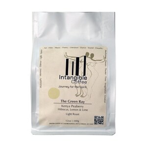 Kenya Peaberry Coffee Light Roast - The Green Ray 12oz Bag with Flavor Notes of Cacao Nibs, Pineapple, Brown Sugar | Freshly Roast to Order image 2