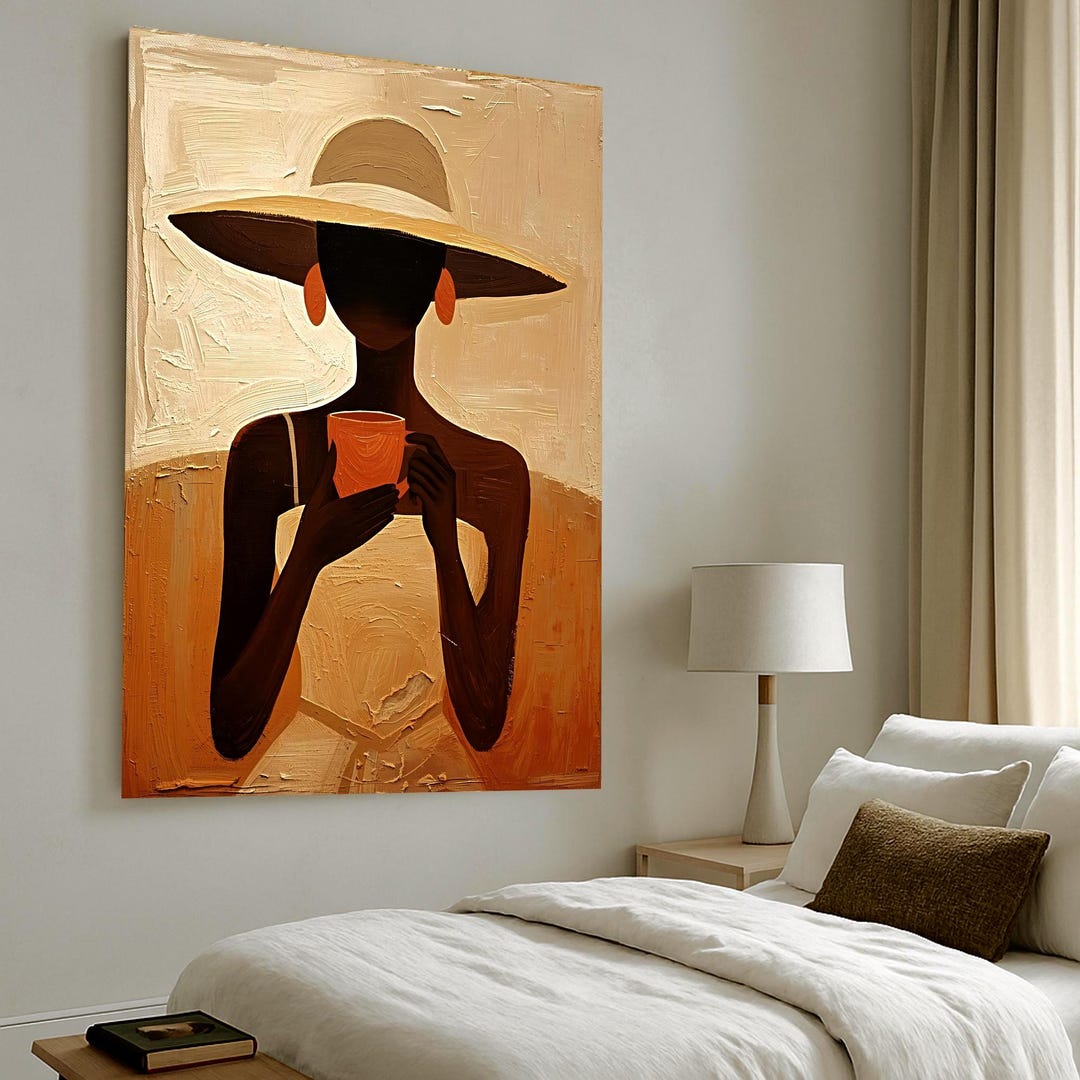 Abstract Woman Wall Art, Minimalist Female Portrait Print, Neutral ...