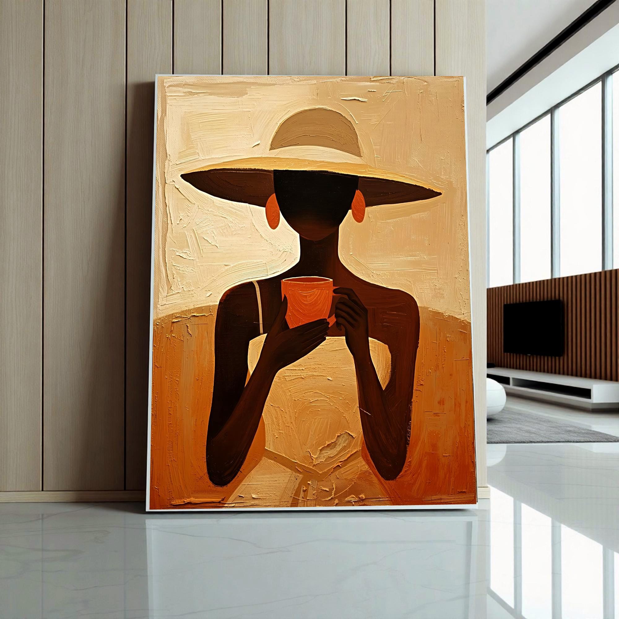 Abstract Woman Wall Art, Minimalist Female Portrait Print, Neutral ...