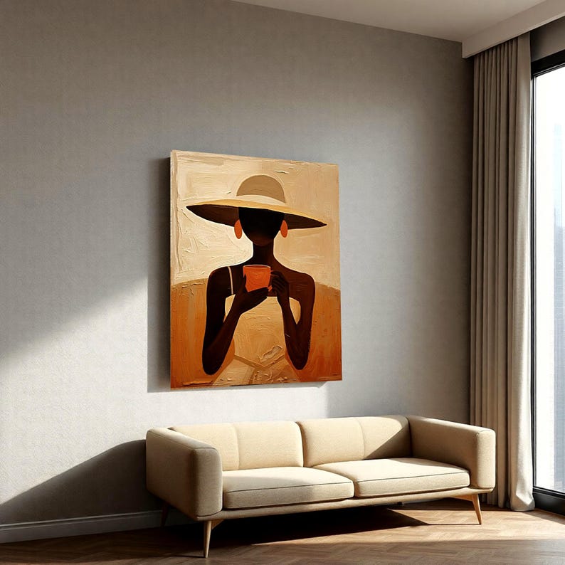 Abstract Woman Wall Art, Minimalist Female Portrait Print, Neutral ...
