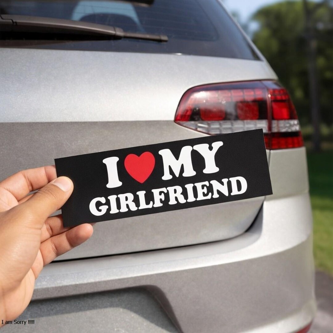Bumper Sticker, I Love My Girlfriend Car MEME L3N - Etsy