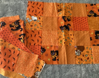 Fall Halloween patchwork placemats unfinished project, DIY fall placemats,  Snoopy and fall placemats DIY