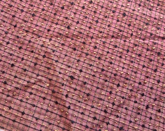 Vintage shagbark fabric, rust plaid shagbark, shagbark fabric scraps